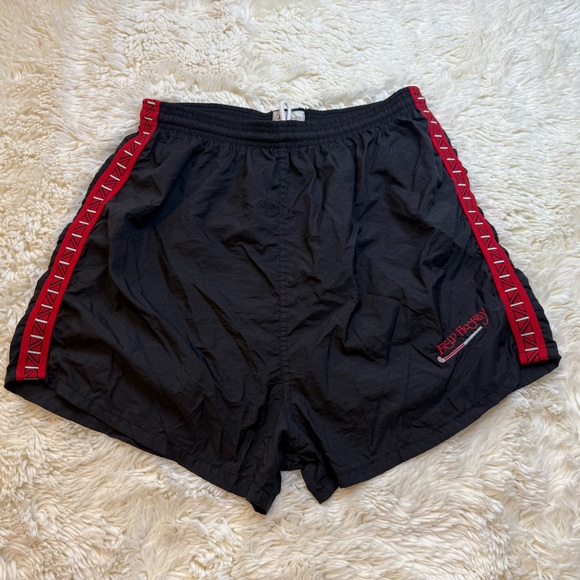 Longstreth Women's large Black/red field hockey Athletic Shorts no lining - Picture 1 of 7